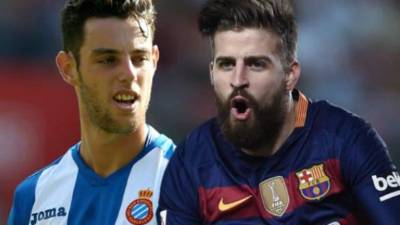 Piqué tuvo un fuerte encontronazo con el jugador del Espanyol, quien está cedido por parte del Real Madrid.