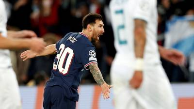Leo Messi gitó a todo pulmón su primer gol con la camiseta del PSG.