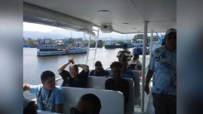 Momentos de la inauguración del ferry Utila Dream en La Ceiba, Atlántida.