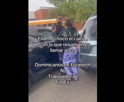 Dominicano se disculpa tras amenazar a hondureña con tirarle a ICE: Fedex lo despidió