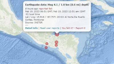 El sismo ocurrió durante la madrugada.