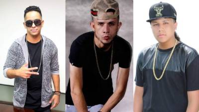 Los cantantes hondureños Maynor MC, MrJC ‘El del palabreo’ y Davis Flow.