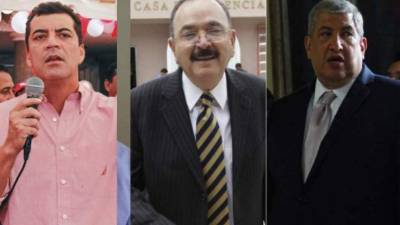 Los diputados Elvin Santos, Rodolfo Irías Navas y Celín Discua.