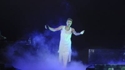 Justin Bieber durante una de sus presentaciones en Paraguay.