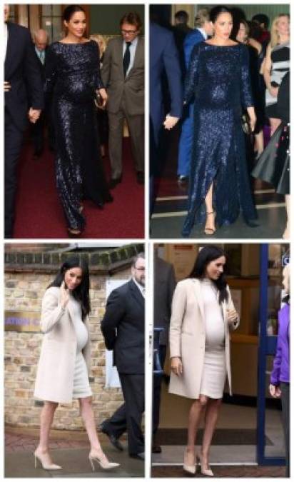 16 DE ENERO DE 2019<br/><br/>Por la mañana Meghan visitó a Mayhew, uno de sus nuevos patrocinios reales, con un vestido de maternidad de H&M, con un abrigo y tacones Armani.<br/><br/>Por la noche la duquesa usó un vestido de lentejuelas de Roland Mouret para asistir a una actuación benéfica del Cirque du Soleil en el Royal Albert Hall. <br/><br/>Para la ocasión la exactriz usó un brazalete de oro que una vez perteneció a la princesa Diana.