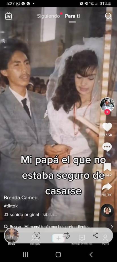 Así eran los papás de Brenda Camed cuando se casaron.