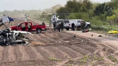 Imágenes de la aeronave que se accidentó en el sur de Texas el viernes.