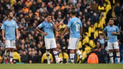 Manchester City perdió sorpresivamente como local y la decepción en sus jugadores era evidente. Foto AFP.
