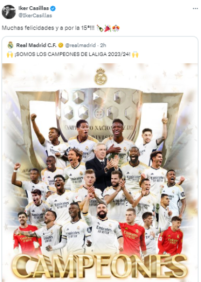 El mensaje de Iker Casillas, exportero del Real Madrid.