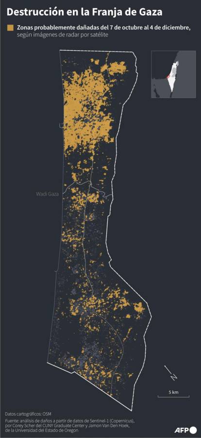 Fuerzas israelíes combaten a Hamás en el sur de la Franja de Gaza