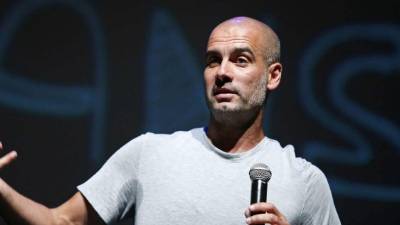 Guardiola durante la charla que ha impartido este día.