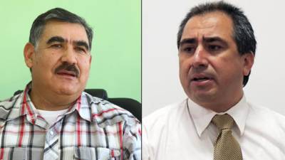 Osmar Adán Cárcamo cónsul hondureño en México(izquierda) y Alberto Rojo Zavaleta (derecha) exdelagado del Instituto Nacional de Migración de México.