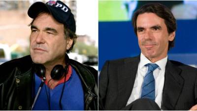 El cineasta Oliver Stone y el exjefe del Gobierno español José María Aznar.