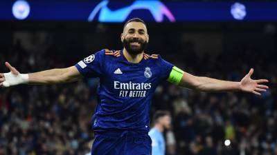 Karim Benzema llegó a 14 goles en la presente temporada de la Champions con su doblete ante Manchester City.