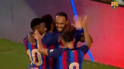 El golazo de Aubameyang que abrió el marcador en el Barcelona - Inter Miami