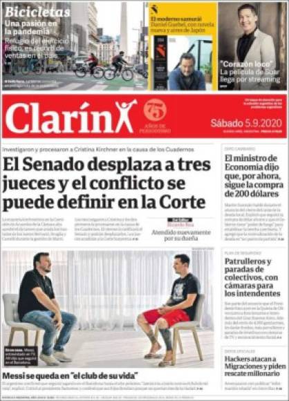 Diario Clarín (Argentina) - “Messi se queda en ´el club de su vida´”.