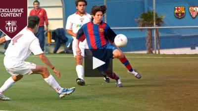 Messi ya deslumbraba con el Barcelona frente al Sevilla.
