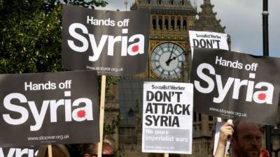 Las manifestaciones en contra del posible ataque a Siria.