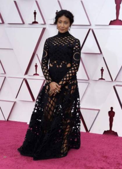 Sophia Nahli Allison, nominated for Best Documentary Short Subject for 'A Love Song for Latasha', arrives at the Oscars on April 25, 2021, at Union Station in Los Angeles. (Photo by Chris Pizzello / POOL / AFP)