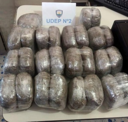 Con 27 libras de supuesta marihuana detienen a joven en Trujillo