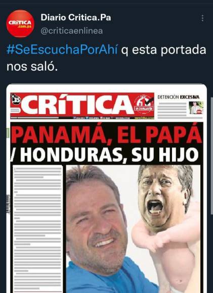 Este medio panameño fue otro de los que señaló que ellos era papá de Honduras y ahora han señalado que esa portada los “saló”.