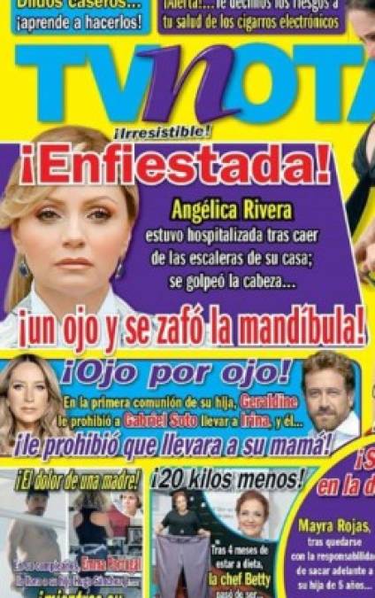 Tv Notas reportó que la exprimera dama de México se cayó, se golpeó la cabeza y se zafó la mandíbula por lo que tuvo que ser hospitalizada.