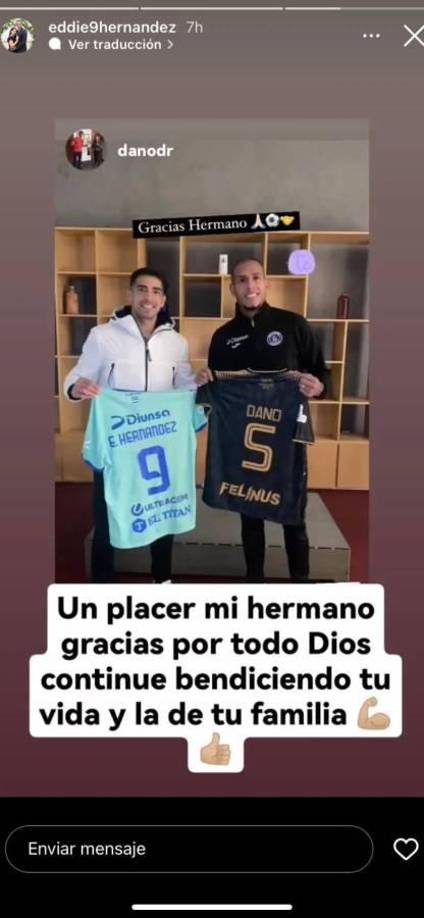 Asimismo, compartió con el futbolista mexicano Daniel Duarte tras el partido: “Un placer mi hermano, gracias por todo Dios”.
