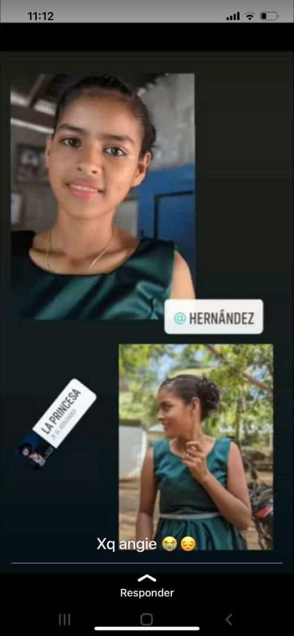 Angie Cortés tenía su domicilio en aldea El Barro cercana a donde ocurrió el hecho.