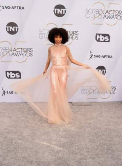 LOS ANGELES, CA - JANUARY 27: Yara Shahidi attends the 25th Annual Screen Actors Guild Awards at The Shrine Auditorium on January 27, 2019 in Los Angeles, California. 480645 Gregg DeGuire/Getty Images for Turner/AFP