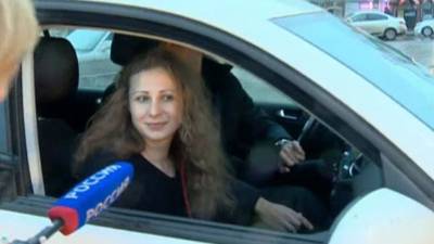 En la foto, María Aliójina, quien fue liberada hoy. Foto AFP