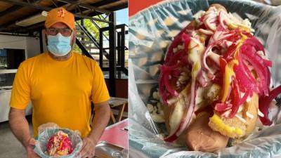 “Hot dogs” con chicharrón, un económico y delicioso manjar en San Pedro Sula