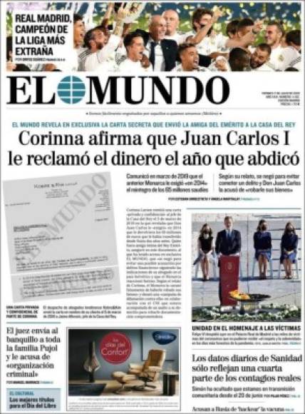 Diario El Mundo - 'Real Madrid, campeón de la Liga más extraña'.