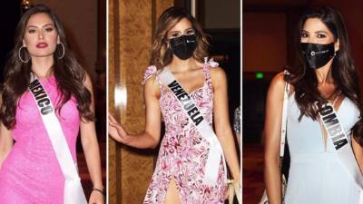 Las actuales Miss México, Miss Venezuela y Miss Colombia.