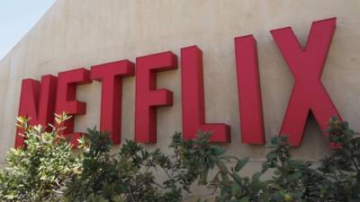 El logotipo de Netflix en su sede de Los Gatos, California.