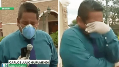 El periodista comenzó a llorar durante una cobertura en la crisis por COVID-19.