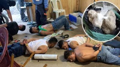 Ocho miembros de la Mara Salvatrucha (MS-13) fueron capturados el miércoles con droga y armas de grueso calibre en San Pedro Sula.