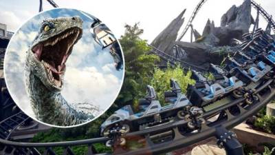 El 'VelociCoaster' se inaugurará el próximo 10 de junio en el parque temático de Jurassic World. (EFE)