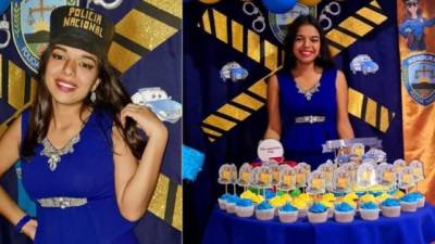 Una joven hondureña se ha vuelto viral en las redes sociales por celebrar su cumpleaños con una fiesta temática, inspirada en la Policía Nacional de Honduras.