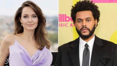 Angelina Jolie y The Weeknd fueron fotografiados saliendo del restaurante Giorgio Baldi en Los Ángeles.