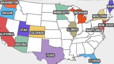 Mapa referencial de las ciudades santuario en EEUU.