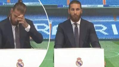 Sergio Ramos soltó lágrimas durante el pequeño homenaje que se le hizo en su despedida del Real Madrid.