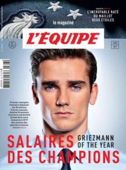 El atacante del Atlético de Madrid, Antoine Griezmann, se convirtió en 2018 en el deportista francés mejor pagado, según la lista publicada por L'Équipe en la que seis de los diez primeros son futbolistas y los otros cuatro jugadores de baloncesto.