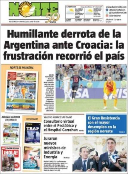 Los medios argentinos han calificado de humillante la paliza del jueves que sufrieron ante Croacia.