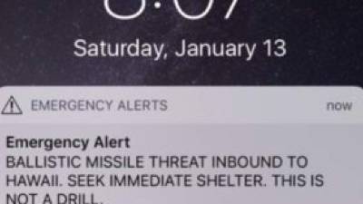 Las autoridades hawaianas indicaron que la alerta fue enviada por error.