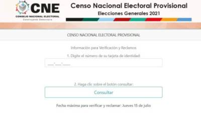 Los hondureños pueden consultar aquí donde les corresponde votar: https://www.cne.hn/censo/