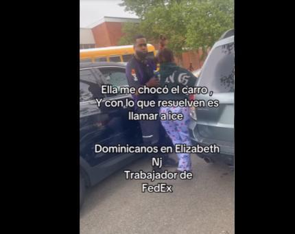 Dominicano se disculpa tras amenazar a hondureña con tirarle a ICE: Fedex lo despidió