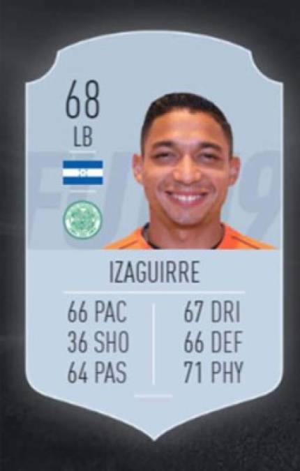 Emilio Izaguirre del Celtic de Escocia tiene puntuación de 68.