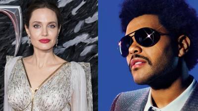 La actriz Angelina Jolie y el cantante The Weeknd.