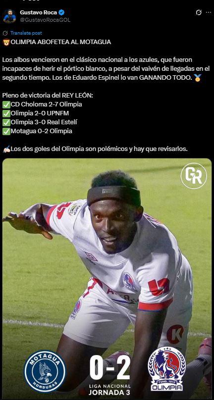 Olimpia se mofa y señalan polémica tras triunfo ante Motagua