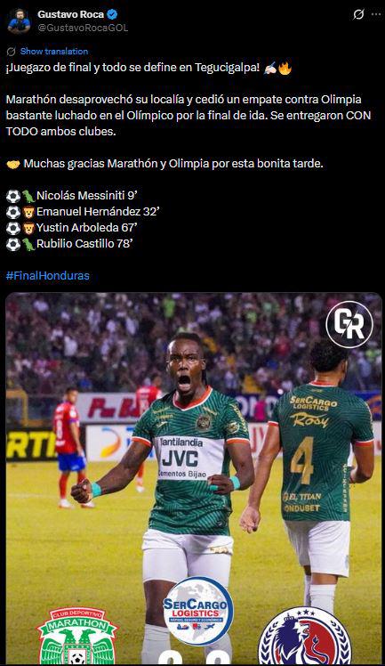 Revuelo tras final de ida Marathón vs Olimpia y señalan polémica acción